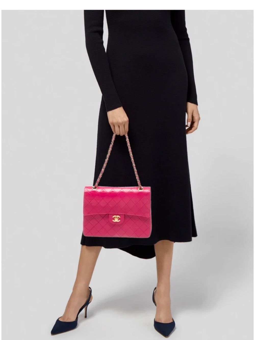 CHANEL Hot Pink Quilted Shoulder Bag with Chain Strap